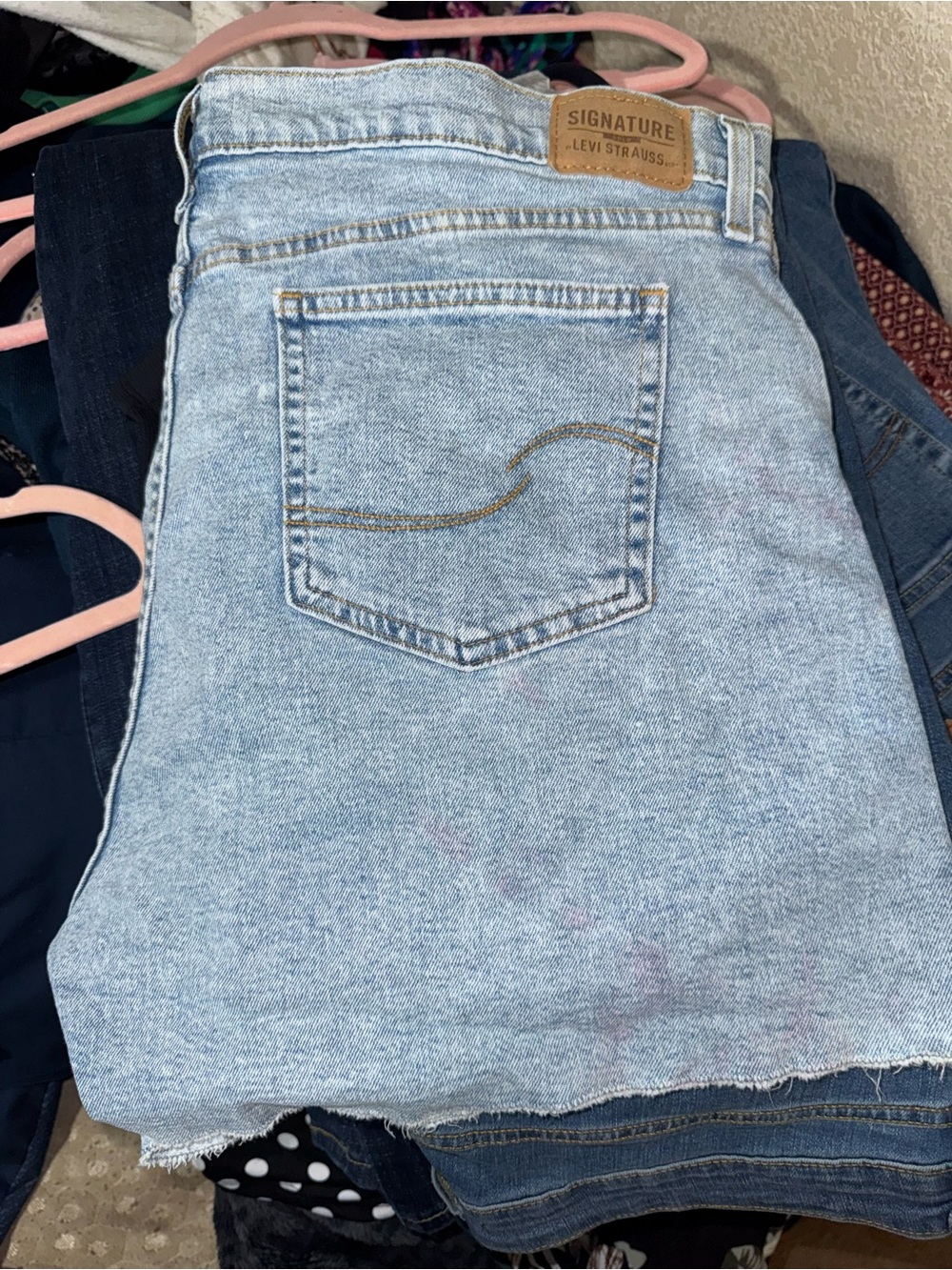 Signature Levi Strauss Light Wash Denim Mini Skirt